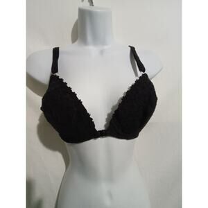 NWOT Lynda's World Size 34B Black Lace Floral Underwire Front Close Bra